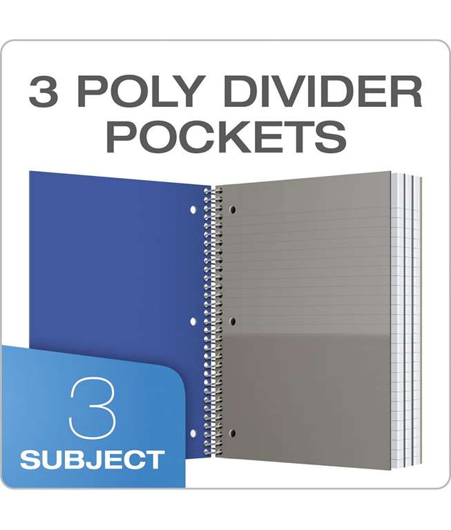 Amazon: Oxford Cuadernos de 3 materias, tapas de colores surtidos, 150 hojas, 3 bolsillos divisores, 2 pack | Envío gratis con Prime