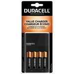 (cuentas vinculadas con Alexa) Amazon: Duracell - Ion Speed 1000 Cargador de batería con 4 baterías AA | Con cupón