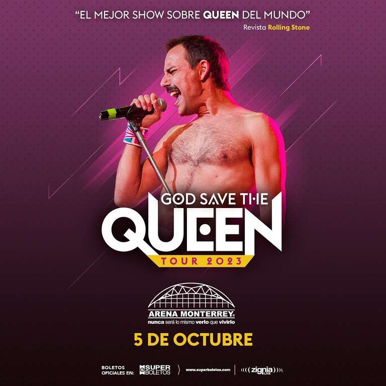 Superboletos: Dios salve a la reina 2x1 - Arena Monterrey - 05 Octubre