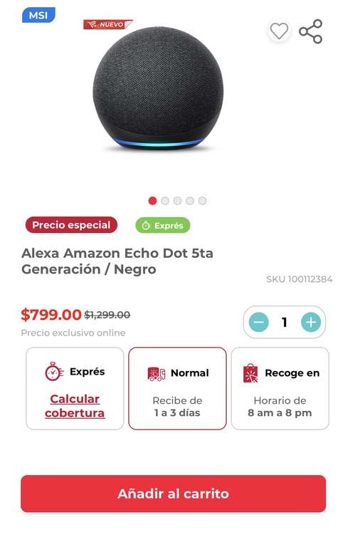 Office Depot: Alexa Amazon Echo Dot 5ta Generación $799 MSI