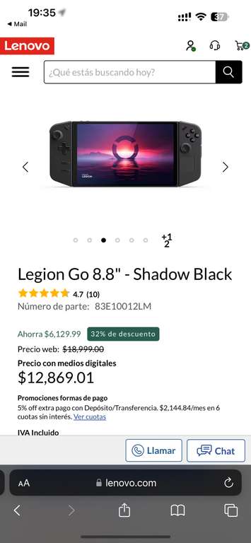 (Lenovo Educación): Lenovo Legion Go 512 Shadow Black MSI