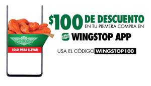Descuento de $100 en primera compra en Wingstop (compra mínima de $400) a través de su APP