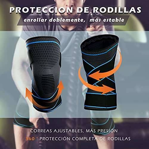Amazon: Rodillera Jasonwell Elástica de Compresión c/cinturones Antideslizantes Ajustables - 1 Par (Envío gratis con Prime)