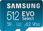Amazon: SAMSUNG EVO Select Micro SD 512 GB microSD XC 130 MB/s Full HD y 4K UHD, UHS-I, U3, A2, V30 | Precio antes de pagar