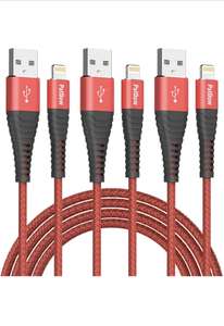 Amazon: Cable de carga para iPhone, certificado MFi, 3 unidades, cable Lightning de nylon, 10 pies | Envío gratis con Prime