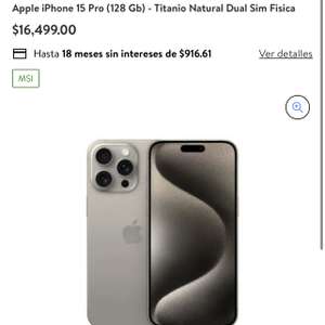 Bodega Aurrerá: iPhone 15 Pro Titanio Natural 128 con BBVA + cupón