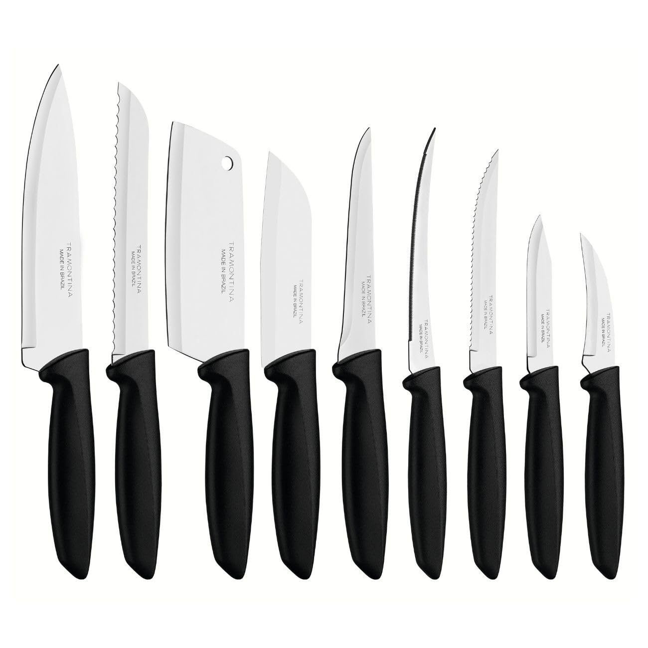AMAZON: TRAMONTINA - Juego de Cuchillos de Cocina Plenus en Acero Inoxidable, 9 Piezas - Negro