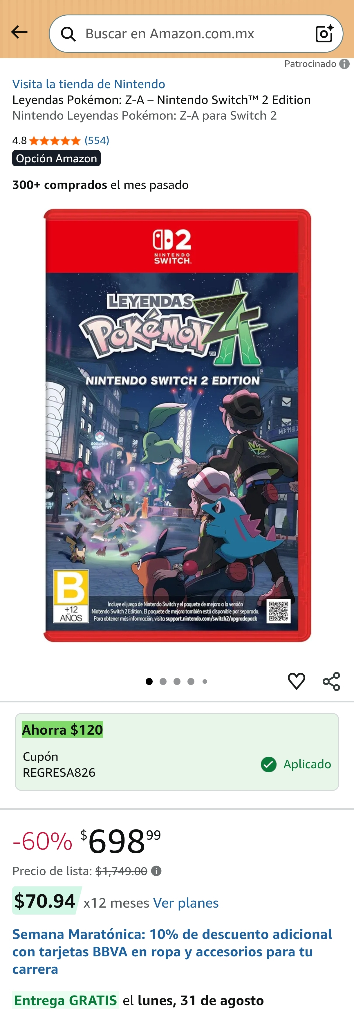 Amazon: Leyendas Pokémon: Z-A – Nintendo Switch 2