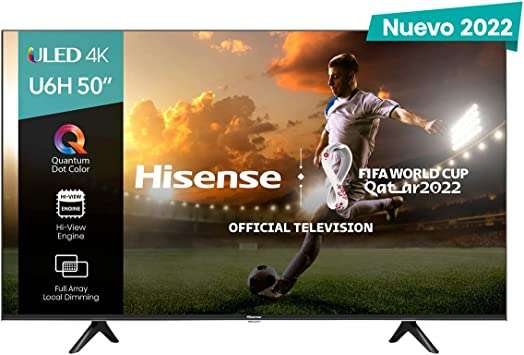 Amazon: Hisense Pantalla 50" 4K ULED 50U6H Google TV 2022 $6839 (con Banorte $5813)