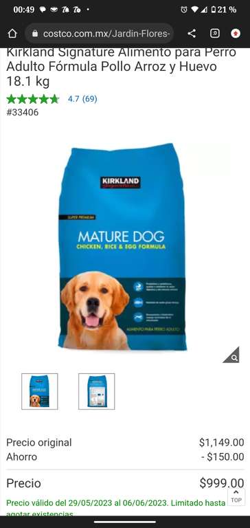 Costco - Alimentos Kirkland para los perrijos | Ejemplo: Kirkland Signature Nature's Domain con Pavo y Camote 15.87kg