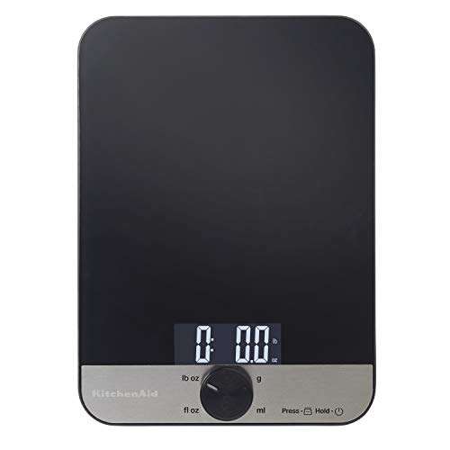 Amazon: KitchenAid - KQ908 Báscula digital para cocina y alimentos, superficie de vidrio, capacidad de 5 kg, color negro