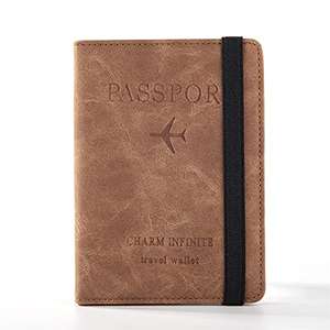 Amazon: Porta Pasaporte de cuero con compartimientos viajeros (Varios Colores)