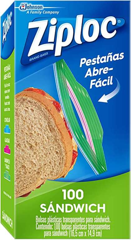 Amazon: Ziploc pal' sandwich de la bendi, 100 pzs (con planea y cancela, envío gratis con Prime)