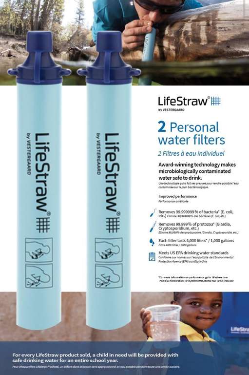 Amazon: LifeStraw popote para beber del WC a gusto y sin morir en el intento para emergencias (paquete de 2)