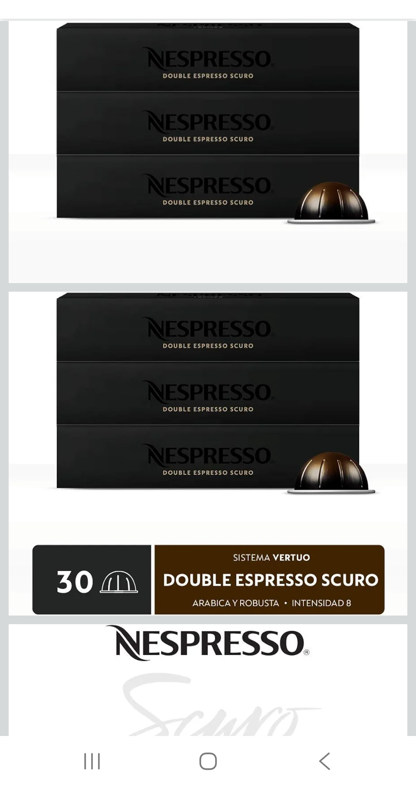 Amazon. 30 cápsulas de Double Espresso Scuro para Vertuo | Planea y Ahorra