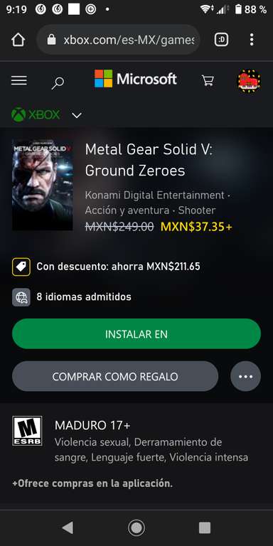 Xbox: Metal gear solid v : ground zeroes (una misión)