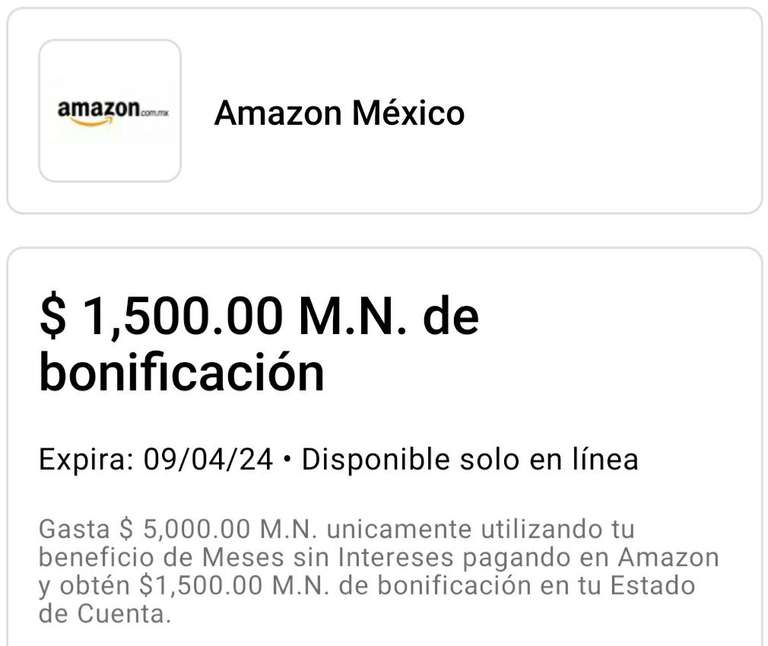 American Express: Bonificación de $1,500 al acumular $5,000 a MSI en Amazon