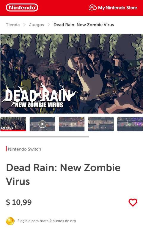 Dead Rain error de precio (Nintendo eshop argentina)