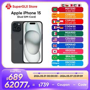 AliExpress: Apple-iPhone 15, A3092, Dual SIM, Enviado desde México