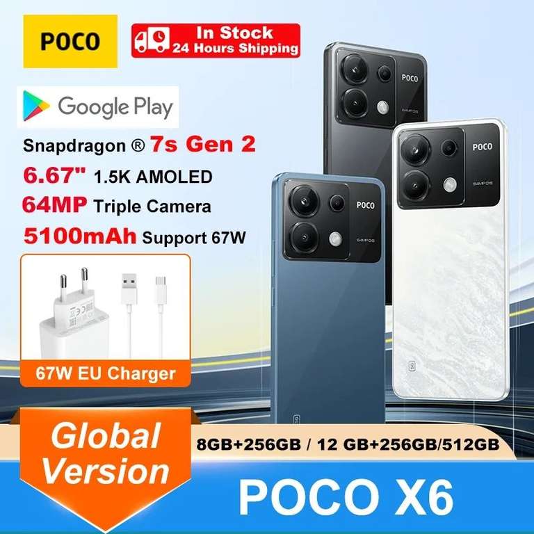 Celular Xiaomi Poco X6 5g Dual Sim 512gb Global 12gb Ram Snapdragone 7s  Gen2 Nfc 6.67'' 120hz 5100mah 64mp Ois