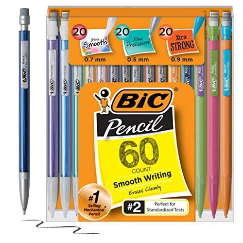 Amazon: BIC Paquete (60 unidades) variado de lápices mecánicos, tamaños surtidos, 0,5 mm, 0,7 mm, 0,9 mm