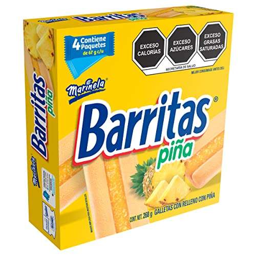Amazon: Marinela Barritas de Piña, 4 piezas, 268g, 268 gramo, envío gratis con Prime