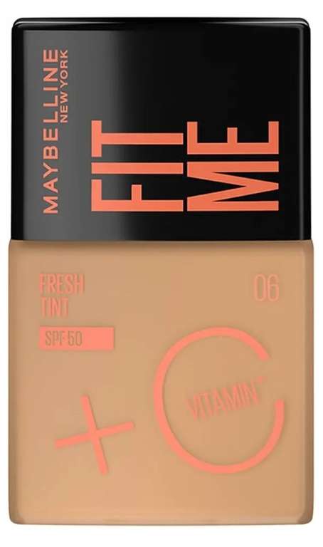 Amazon: Base de maquillaje Fit Me Fresh Tint con Vitamina C, 06 Maybelline NY | envío gratis con Prime