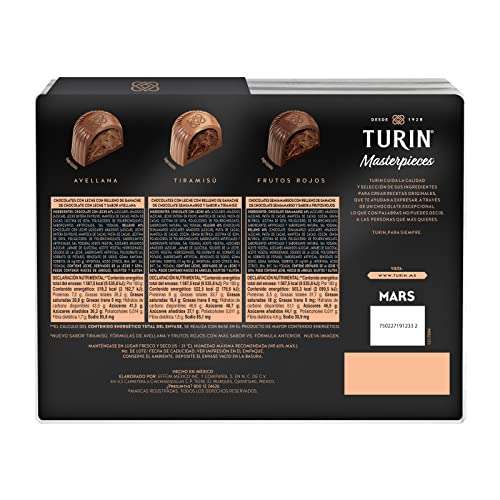 Amazon: Chocolate Turin Masterpieces Iconic 3 Sabores 30 piezas, 300g | envío gratis con Prime