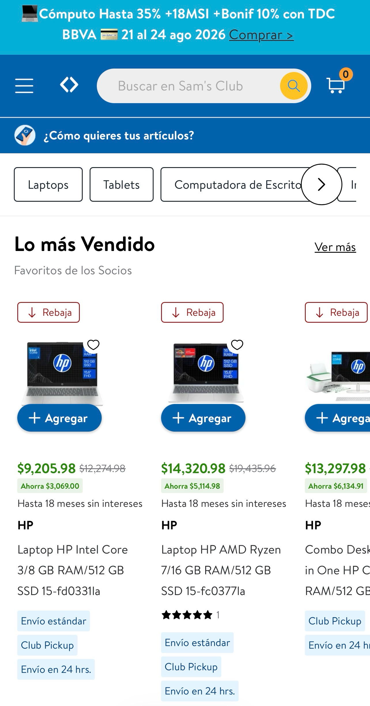 Sam’s Club: 10% de descuento en Cómputo con BBVA a 18MSI