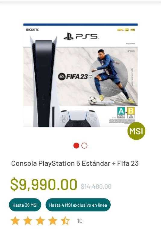 Soriana: Consola PS5 estándar + FIFA 23 (Con BBVA o Falabella a MSI)