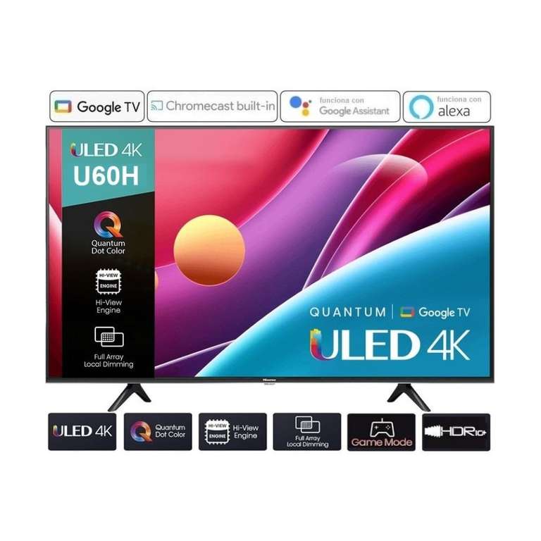 Walmart: TV Hisense 50 Pulgadas 4K Ultra HD Smart TV ULED 50U60H