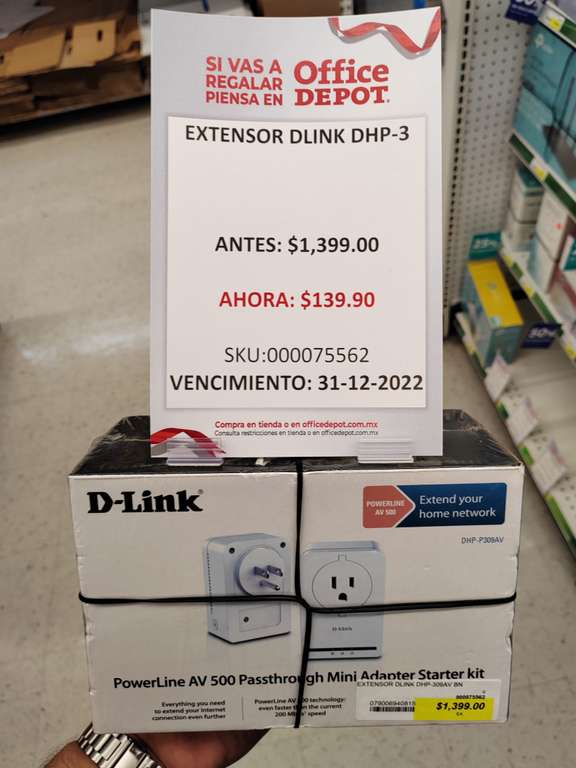 Office Depot: Extensor Dlink DHP-3