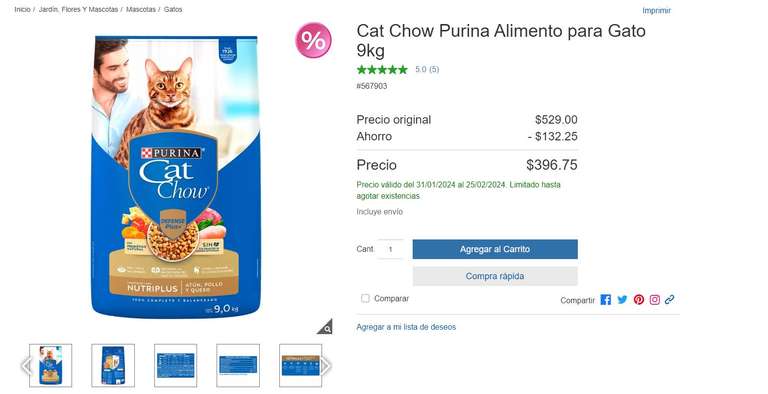 Costco: Cat Chow Purina Alimento para Gato 9kg (defense plus: Atún, Pollo y Queso)
