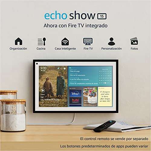 Amazon: Echo Show 15 | Pantalla inteligente Full HD de 15.6" con Alexa y Fire TV integrados | No incluye control remoto