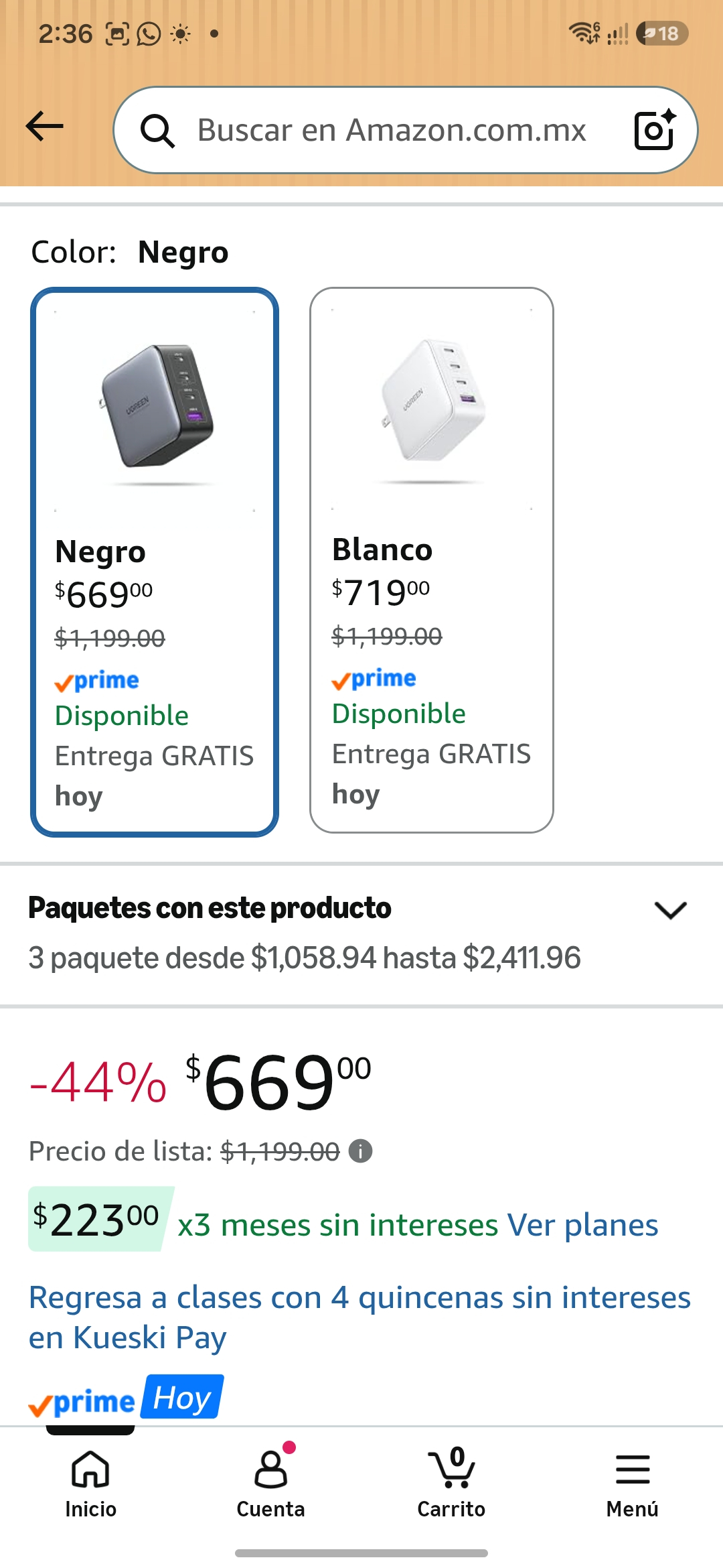 Amazon: UGREEN Nexode 100W GaN – Cargador de 4 puertos (3× USB-C + 1× USB-A) | Compatible con MacBook, iPhone, Galaxy | Negro