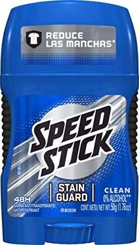 Amazon: Men Speed Stick Antitranspirante speed stick stain guard clean en barra para caballero 50 g