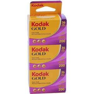 Amazon: Kodak Gold 200 36 exposiciones (envío gratis con prime) Paquete de 3 rollitos