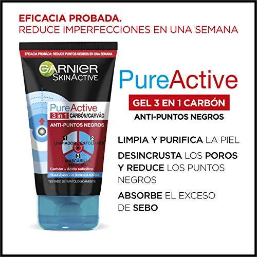 Amazon: Garnier Skin Naturals Face Pure Active Intensive Gel 3 en 1