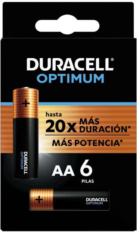 Amazon: 6 Baterías AA Duracell Optimum