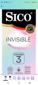 Amazon: Sico Invisible Ultra Sense Condones de hule látex natural cartera con 3 piezas