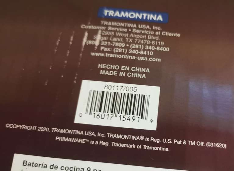 Walmart: Batería de cocina TRAMONTINA Prima Ware 9 piezas