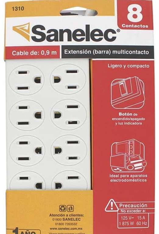 Amazon: Barra Multicontacto 8 Entradas | envío gratis con Prime