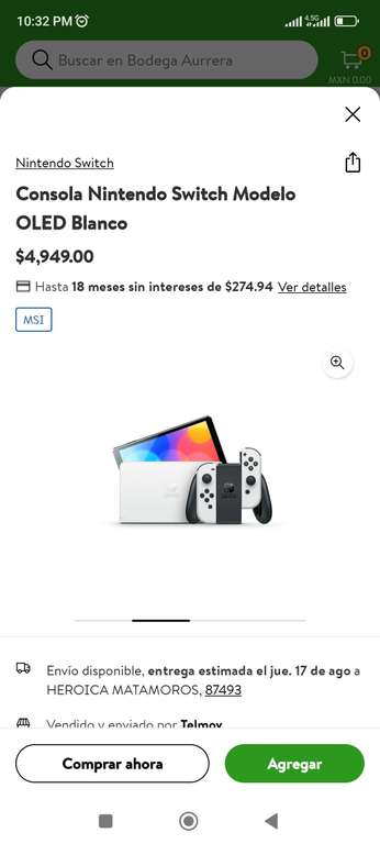 Bodega Aurrera: Consola Nintendo Switch Modelo OLED Blanco