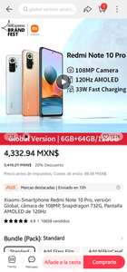 Aliexpress: Celular REDMI NOTE 10 PRO GLOBAL 8 GB/256 GB