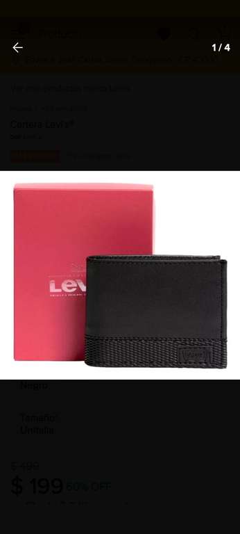 Mercado Libre: Diferentes modelos de carteras Levi's desde $136 a $199 Cartera Trifold Lmpwt-w009