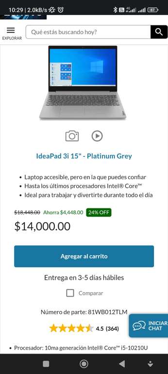 Hot Sale 2022 [Lenovo]: Laptop IdeaPad 3i (15.6”, Intel)