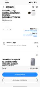 Samsung Store: Lavadora más secadora $14,234.58