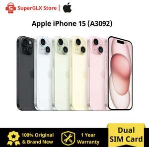 AliExpress: Apple-iPhone 15, A3092, iOS 17, A16, Bionic, Super Retina, XDR, pantalla OLED IP68