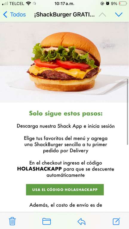 Shake Shack: ShackBurguer gratis en la Shack App