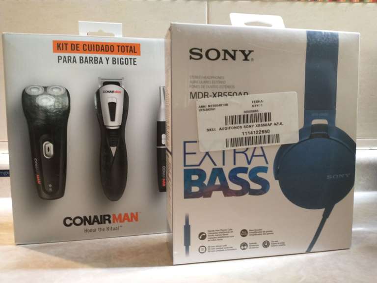 ELEKTRA: Kit de cuidado total para barba y bigote CONAIR y audífonos Extra Bass Sony